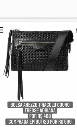 Bolsa tress couro arezzo preta Beleza e sa de Espinheiro