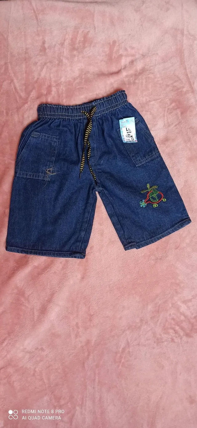 Short Jeans infantil 2 peças