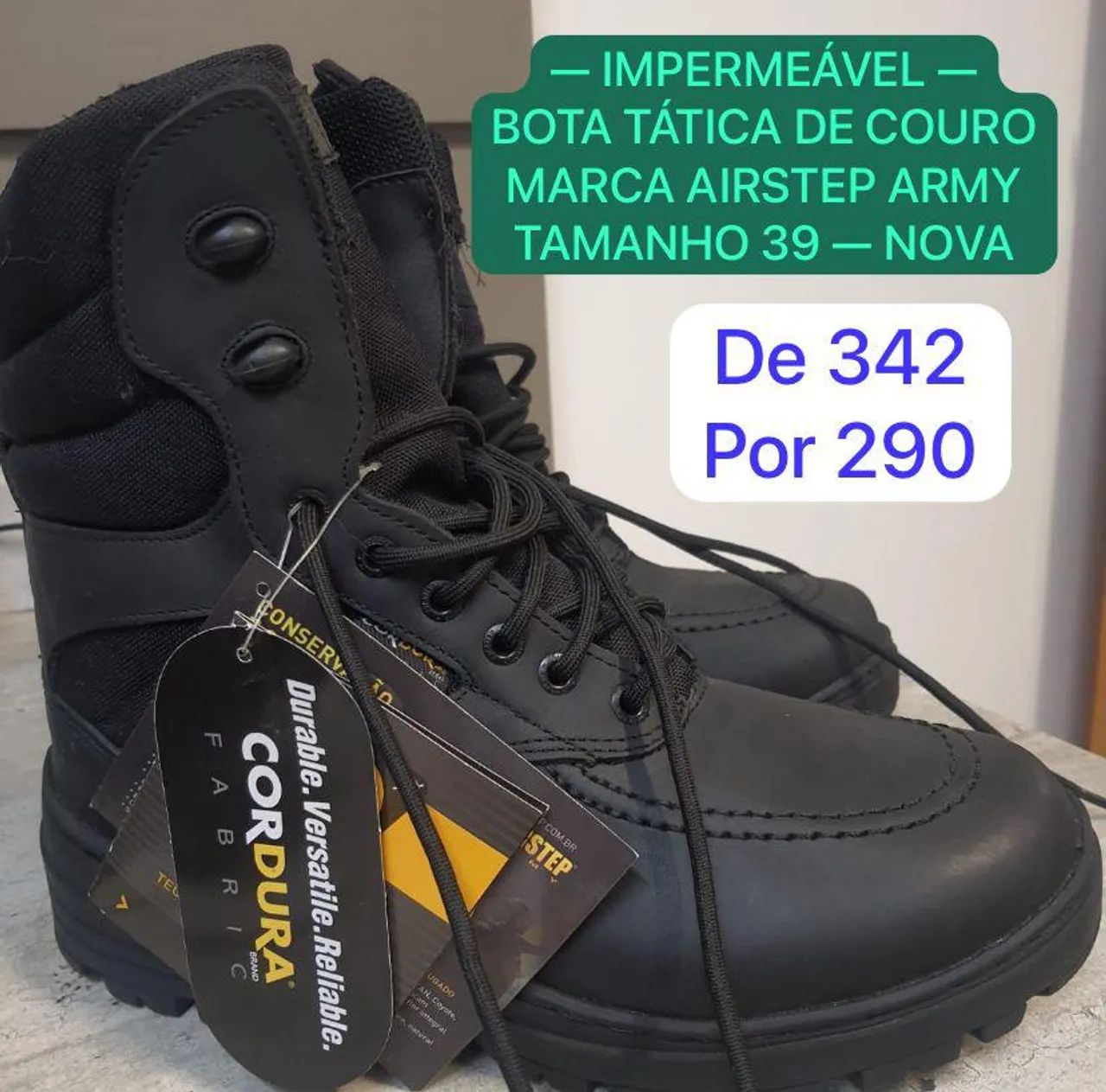 BOTA TÁTICA - Couro Original - Tam 39