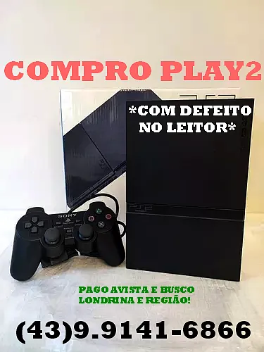 Playstation 2 Slim ou Fat com Defeito no Leitor ou, Faltando acessorios, Londrina e Regiao