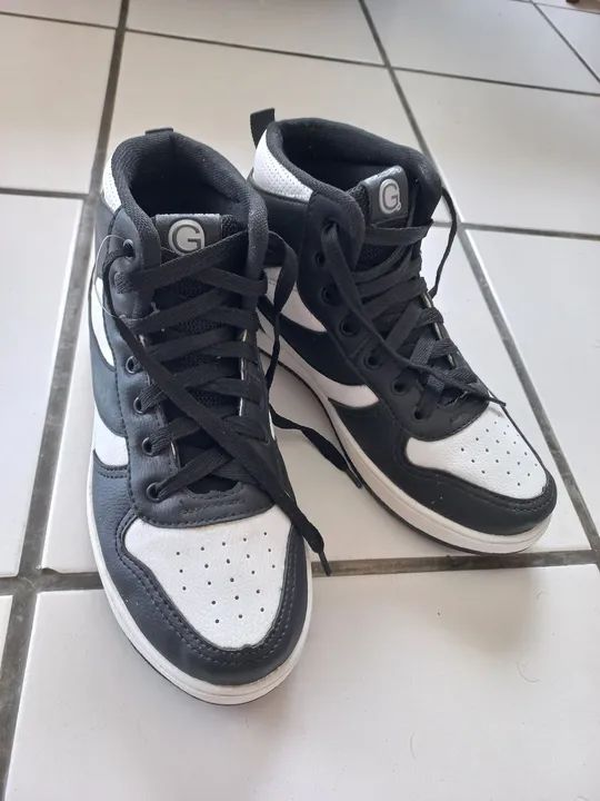 Tênis Cano Alto Tenis Logus Preto E Branco Tênis Logus 38 Preto E