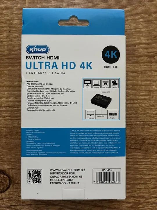 SWITCH HDMI ULTRA HD 4K C/Controle Remoto - Foto 2