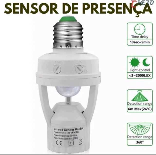 Sensor De Presença Com Fotocélula Para Lâmpada Soquete - Foto 3