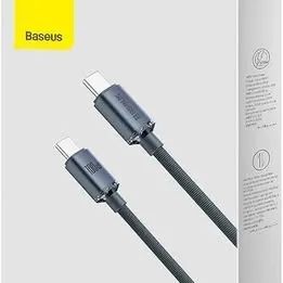 Cabo USB Baseus Tipo-C para Tipo-C, PD, Carregamento Rápido, 100W, Crystal Shine 12x 4,66