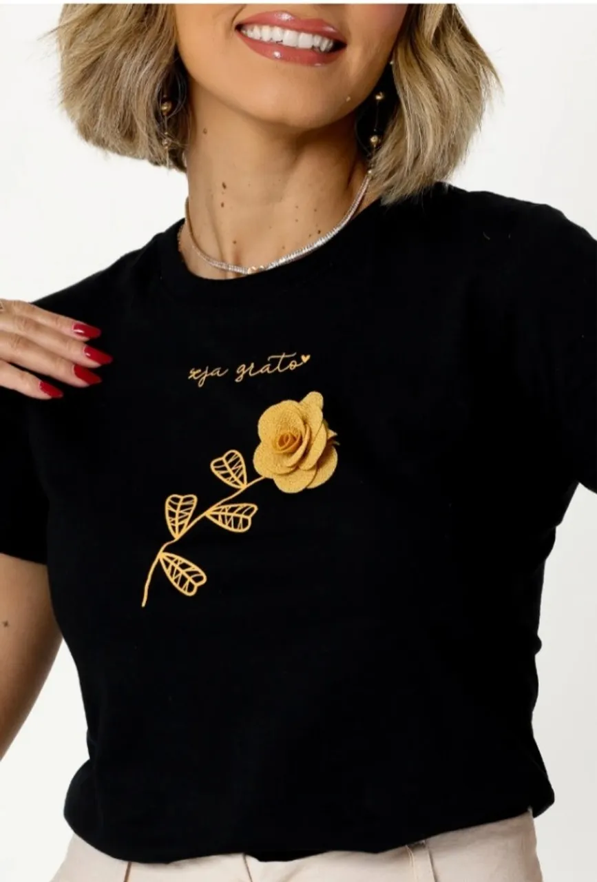 Camiseta feminina 100% algodao
