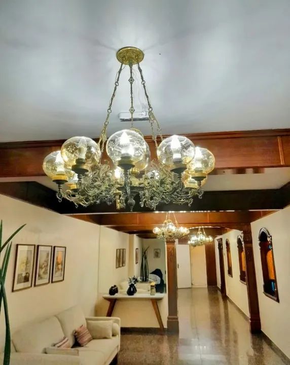 **04 LINDOS LUSTRES ESTILO COLONIAL EM BRONZE PARA O HALL DE EDIFICIOS** - Foto 4