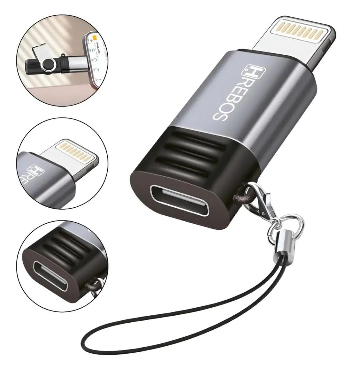 Adaptador OTG Lightning / TIPO-C HREBOS AD-048
