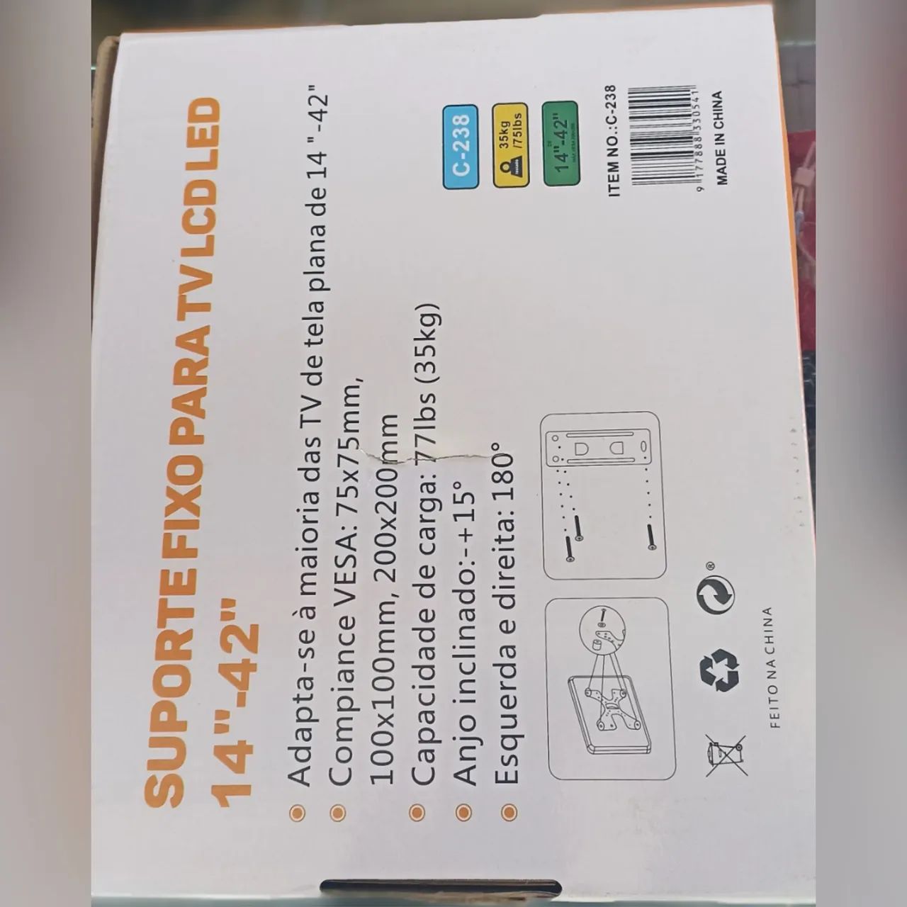 Suporte de tv 14" a 42" (Honestidade e Qualidade Distribuidora JK Eletrônicos) - Foto 2