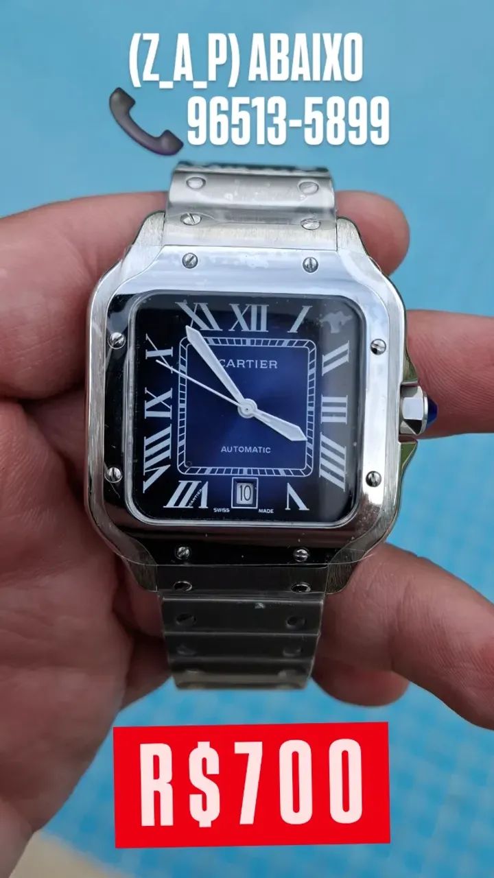 Relógio CARTIER SANTOS MOSTRADOR AZUL AUTOMÁTICO 