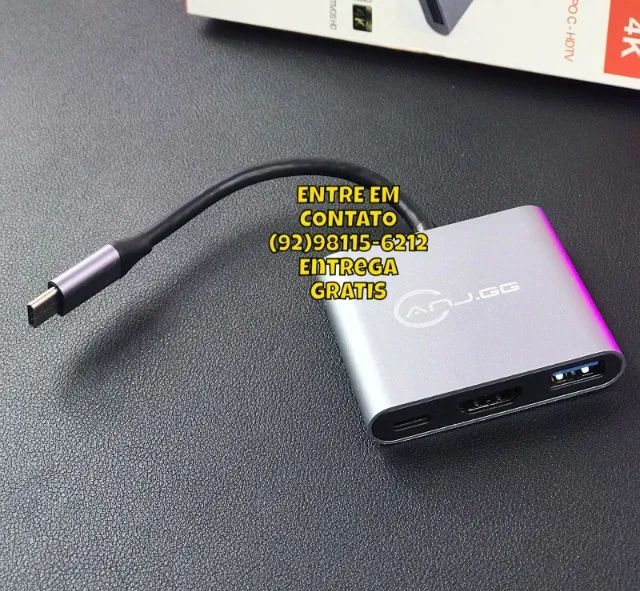 Hub Adaptador Tipo C para HDMI,USB e Carregamento