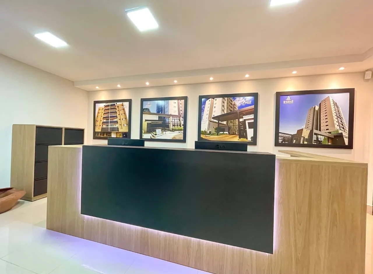 Balcão de Recepção Moderno e Elegante + 2 armários de arquivos + revisteiro