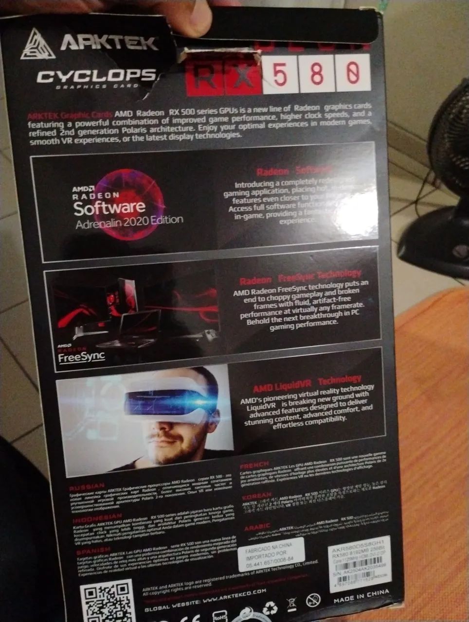 Placa de vídeo rx580 com DEFEITO 