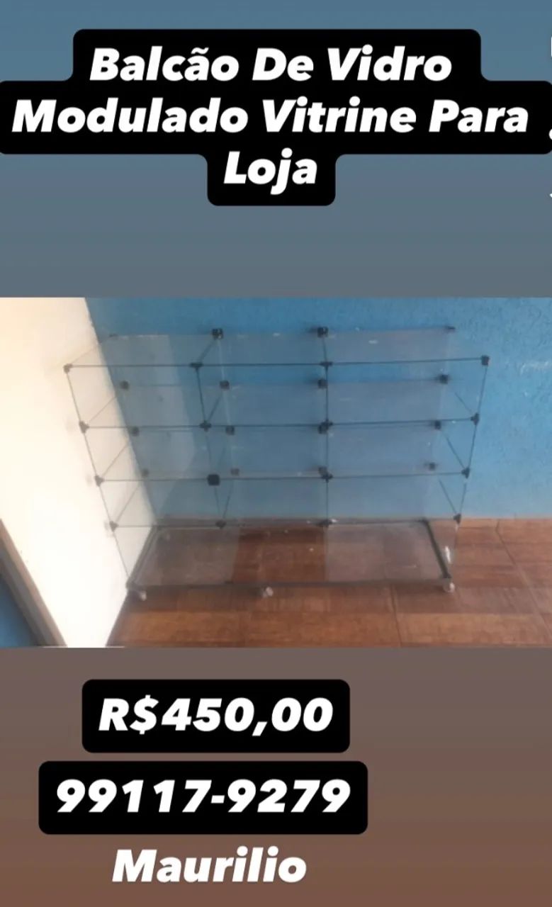 Balcão modular de vidro