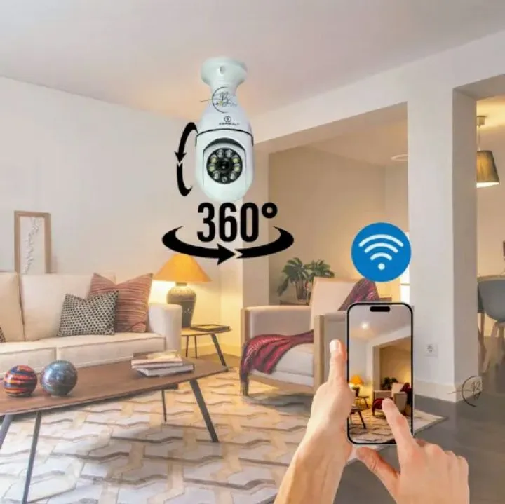 Câmera de Segurança Wi-Fi 360° Visão Noturna