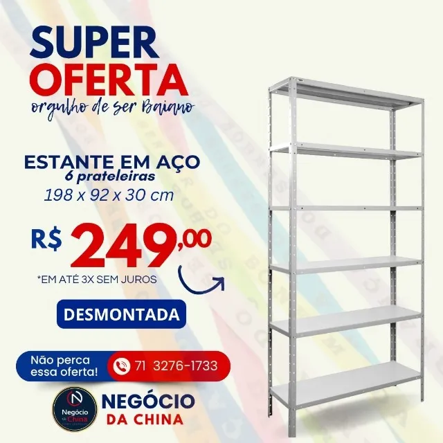 Estante em Aço com 30cm de profundidade