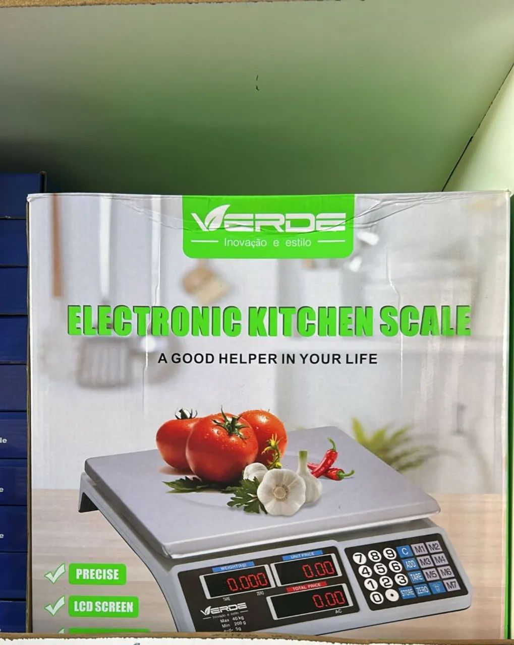 Balança Digital de Cozinha Verde