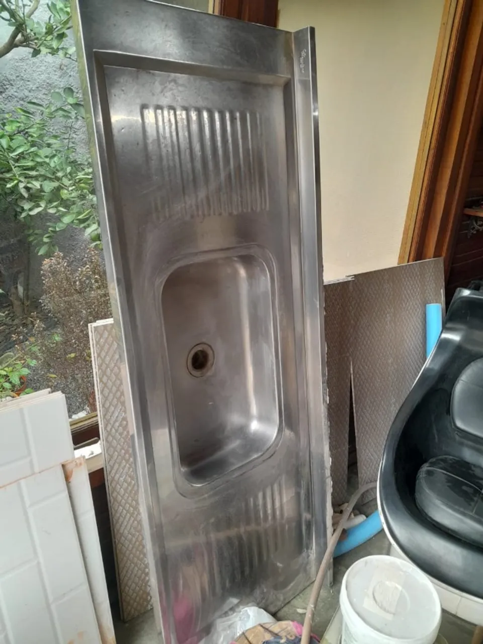 Pia revestida em inox