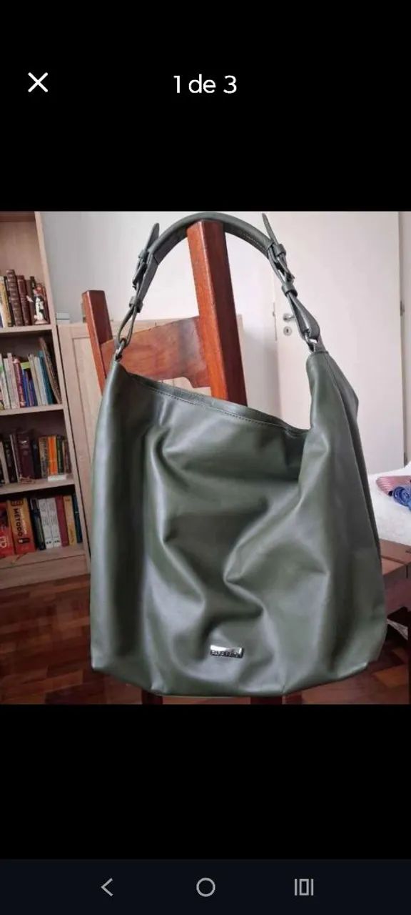 Bolsa de couro verde oliva 