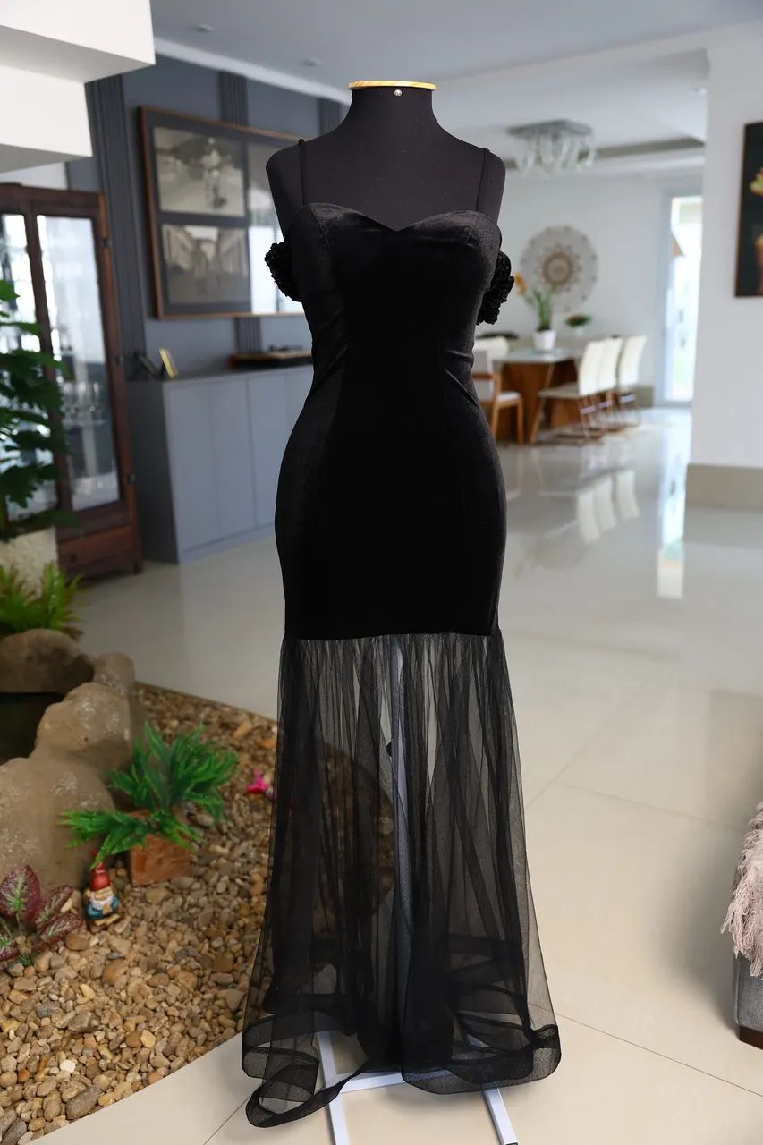 Vestido de Festa - Preto com Tule - Foto 4