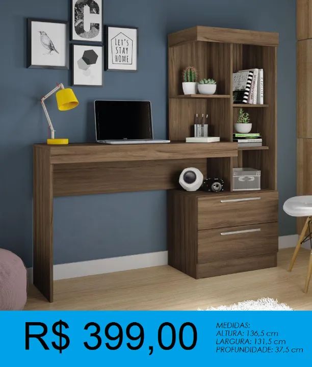 Escrivaninha com prateleira - Entrega e montagem  - Foto 3