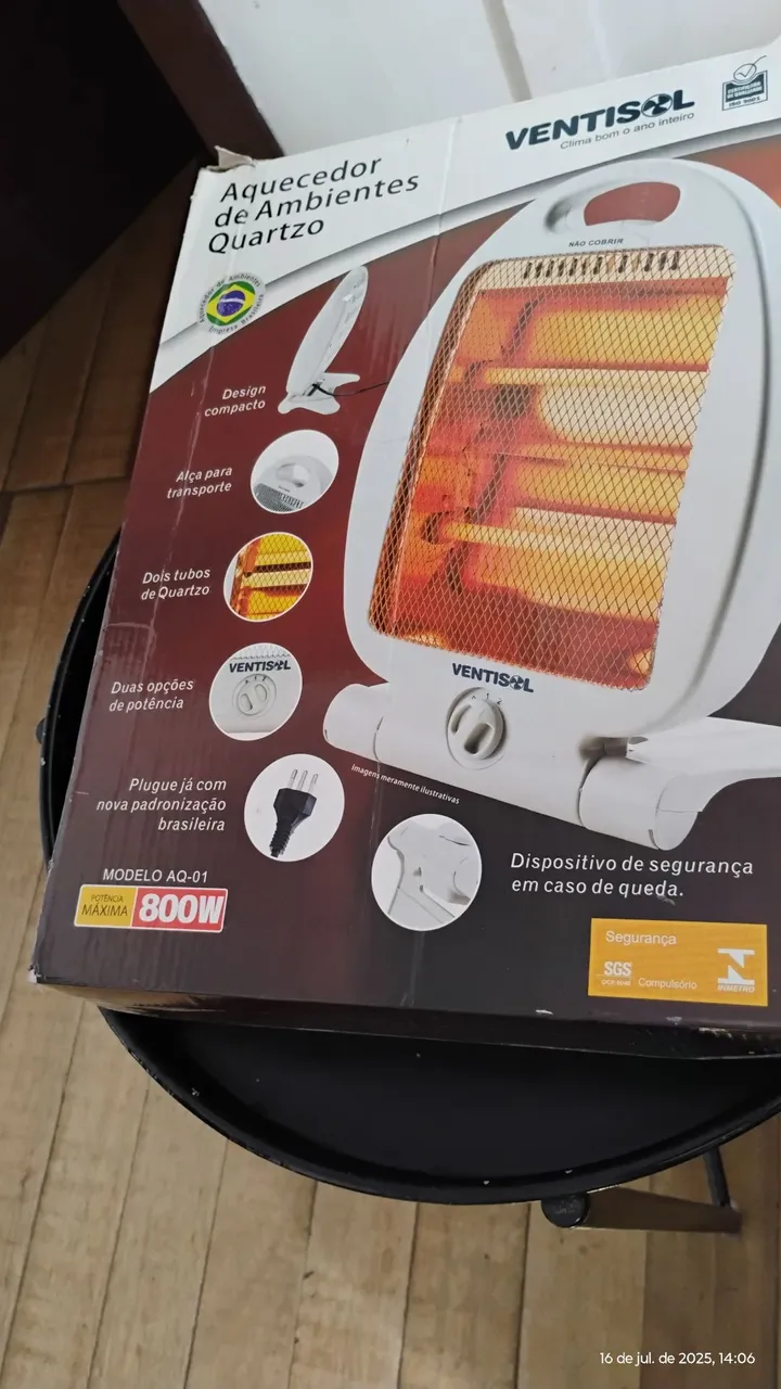 Aquecedor de Ambiente Quartzo Ventisol 800W