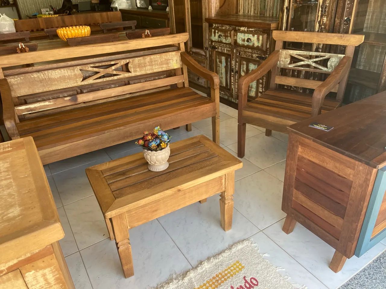 Solid Wood Dining Table and Chairs Set64374698324355124