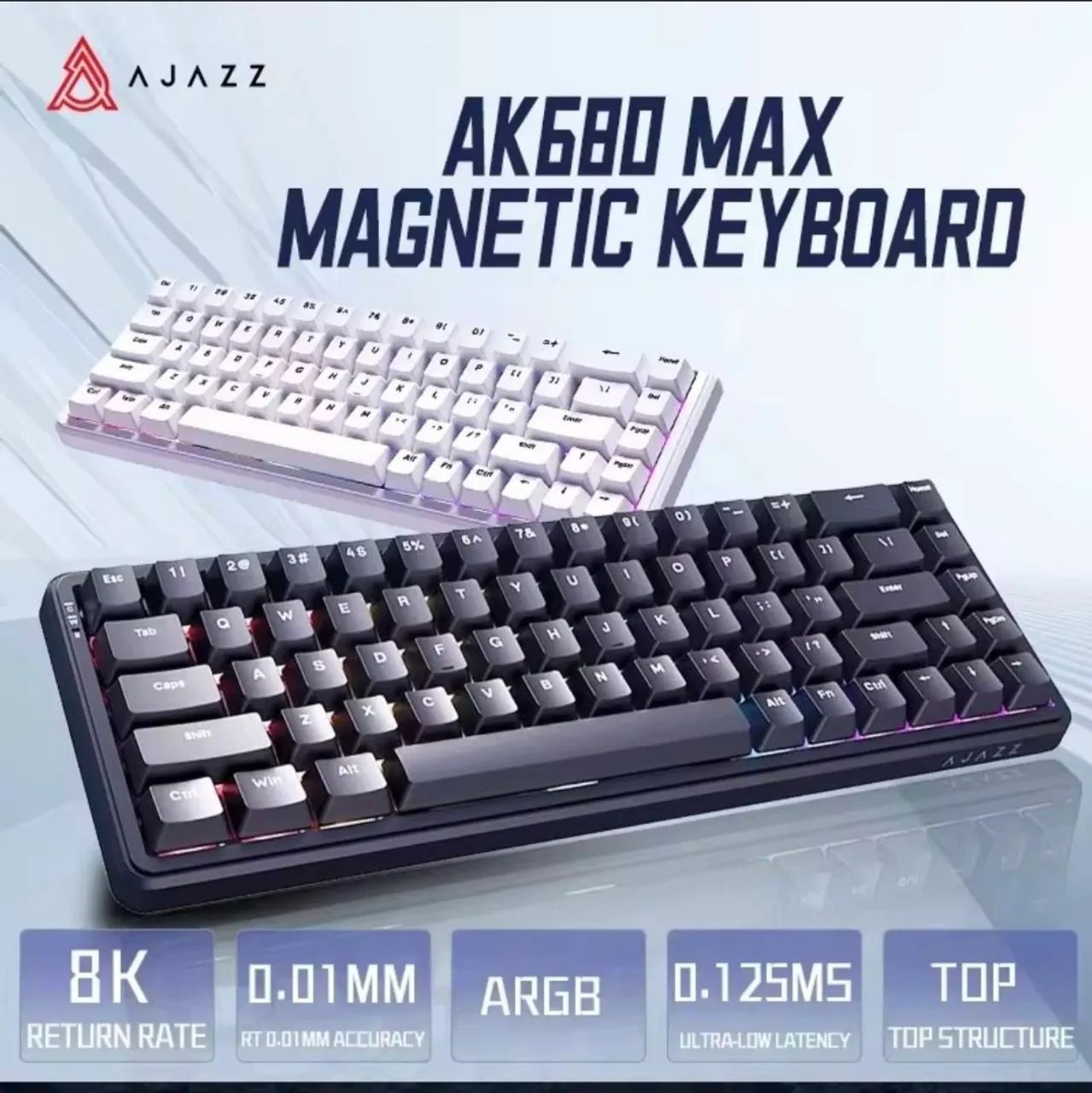 Teclado Magnético Ajazz 680 MAX 8Khz - Novo - Foto 2
