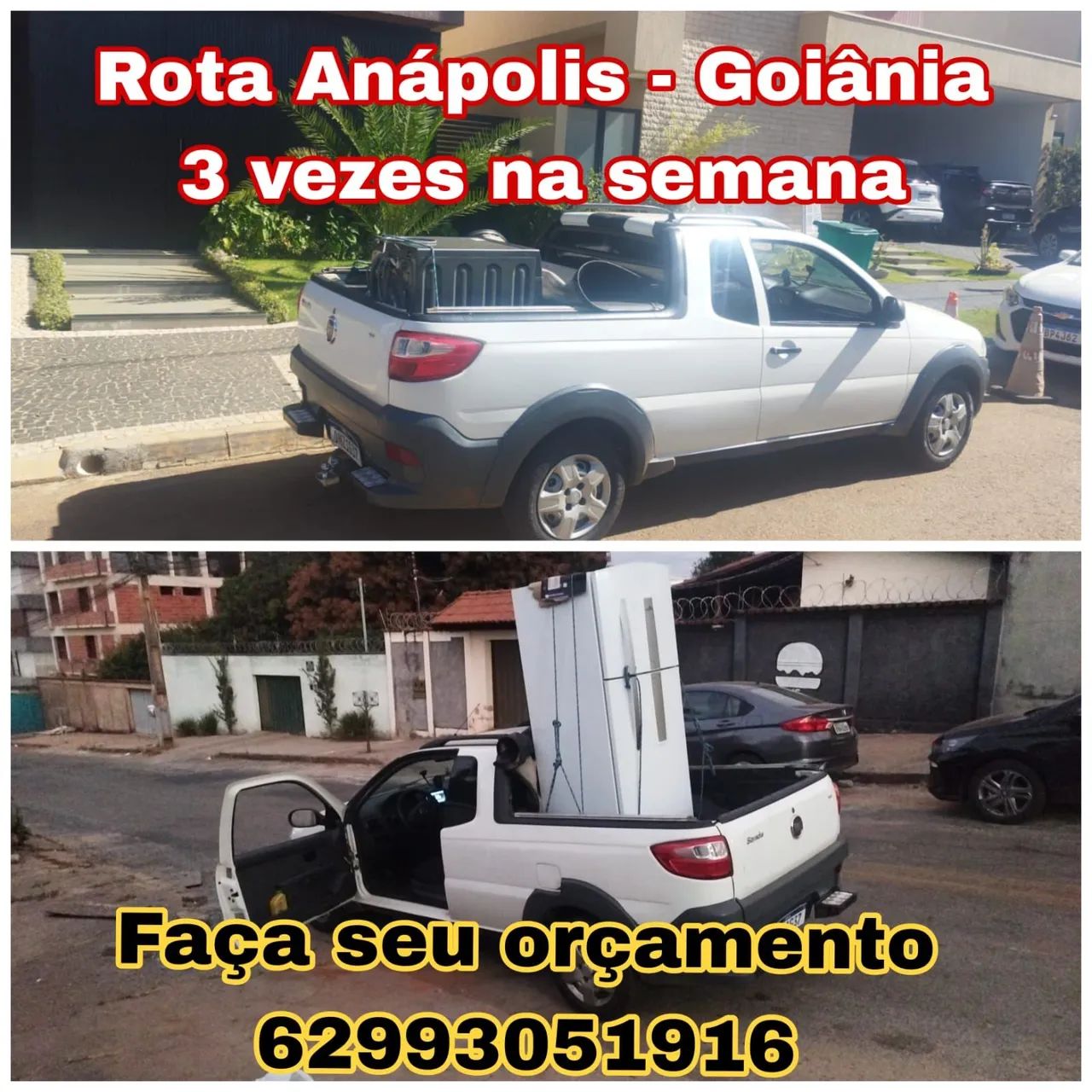 Pequenos fretes Anápolis para Goiânia . 