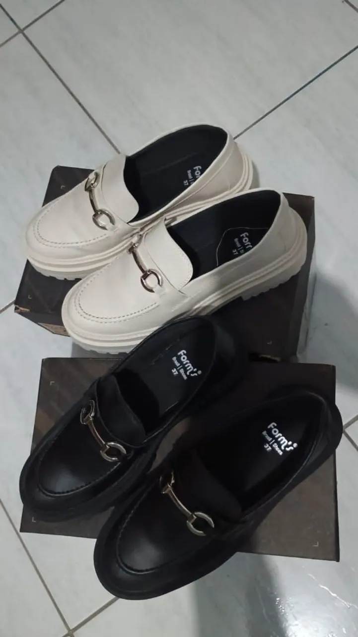Mocassim Feminino Form's -KIT Cores: Branco e Preto
