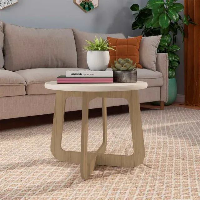 Mesa de Centro Jasmin Off White.Carvalho Artely - Entrega Rápida! 