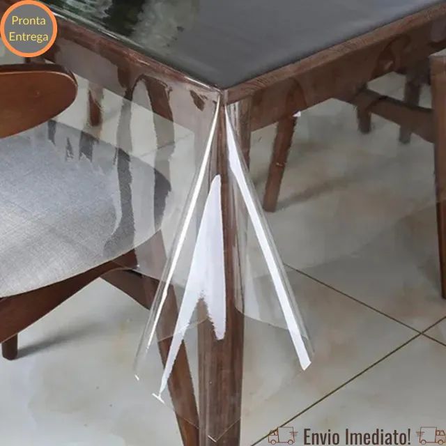 Toalha Impermeável Protetora Forro Para Mesa 140x140 - Foto 5