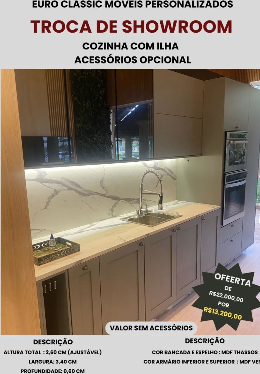 Cozinha Completa com Ilha - Euro Classic - Foto 5