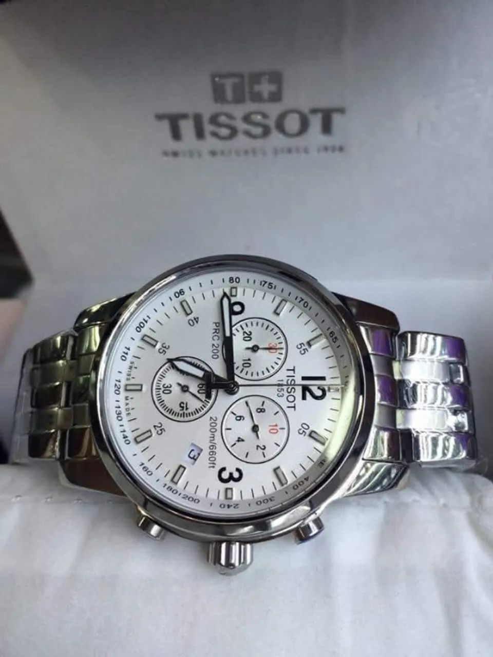 Relógio TISSOT PRC 200 MULTIFUNCIONAL FUNDO BRANCO  - Foto 3