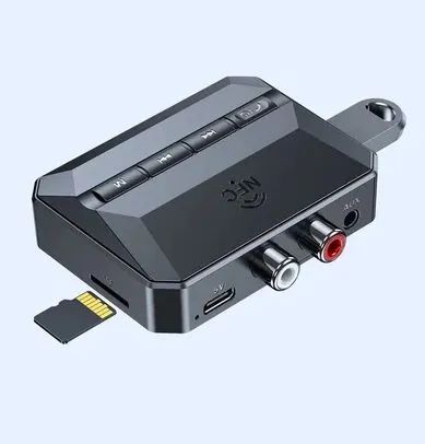 Transmissor Bluetooth com Receptor de Áudio, NFC, entrada para cartão e pendrive