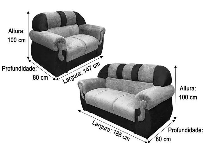 Conjunto Sofá 2 e 3 Lugares Veludinho Bege - Foto 4