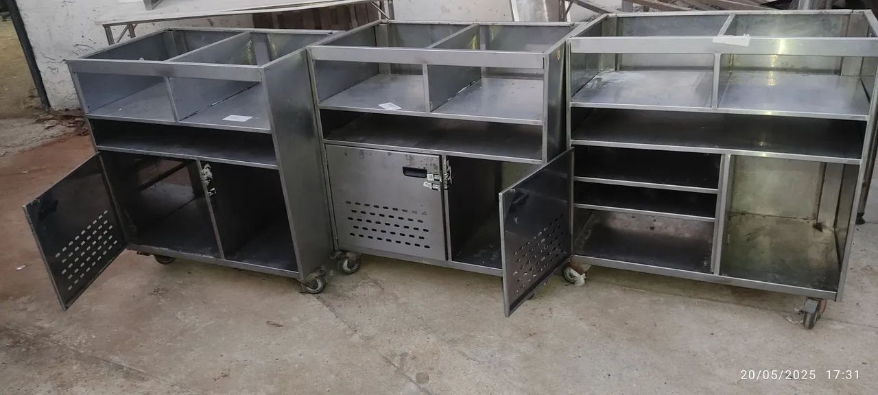 Armário inox industrial MULTUSO 90x57cm com rodas"LEIA" - Foto 4