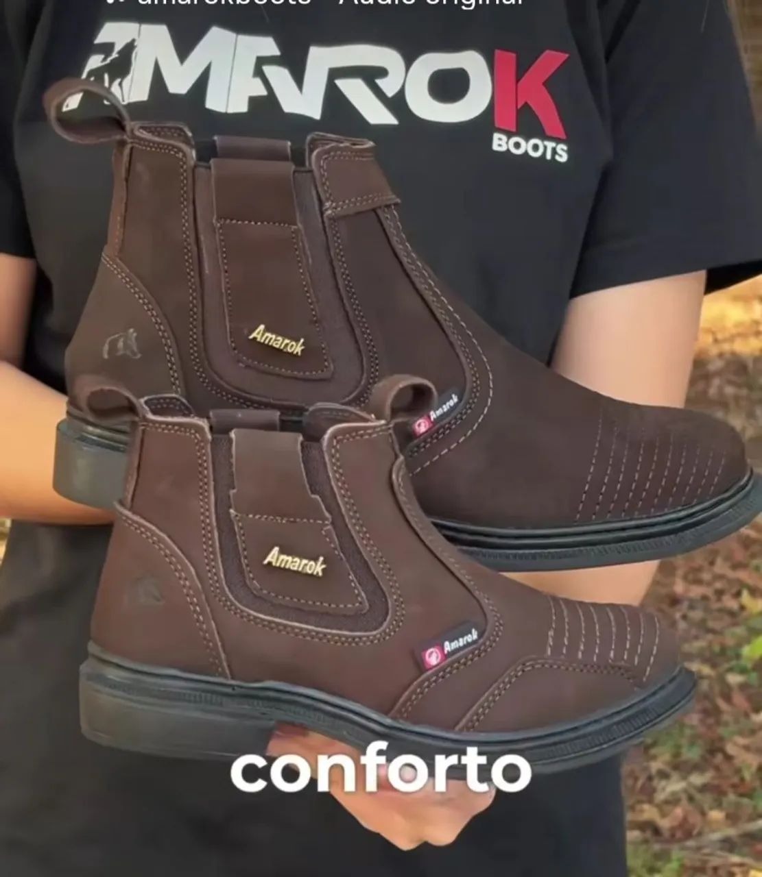 Bota Amarok Couro Marrom - Foto 2