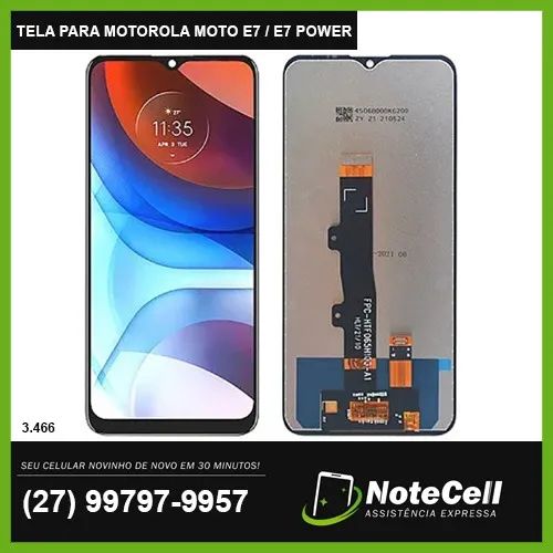 Tela/Display P/ Moto E7 / Moto E7 Power Original 3.466 - Instalação Expressa Em 30 Minutos