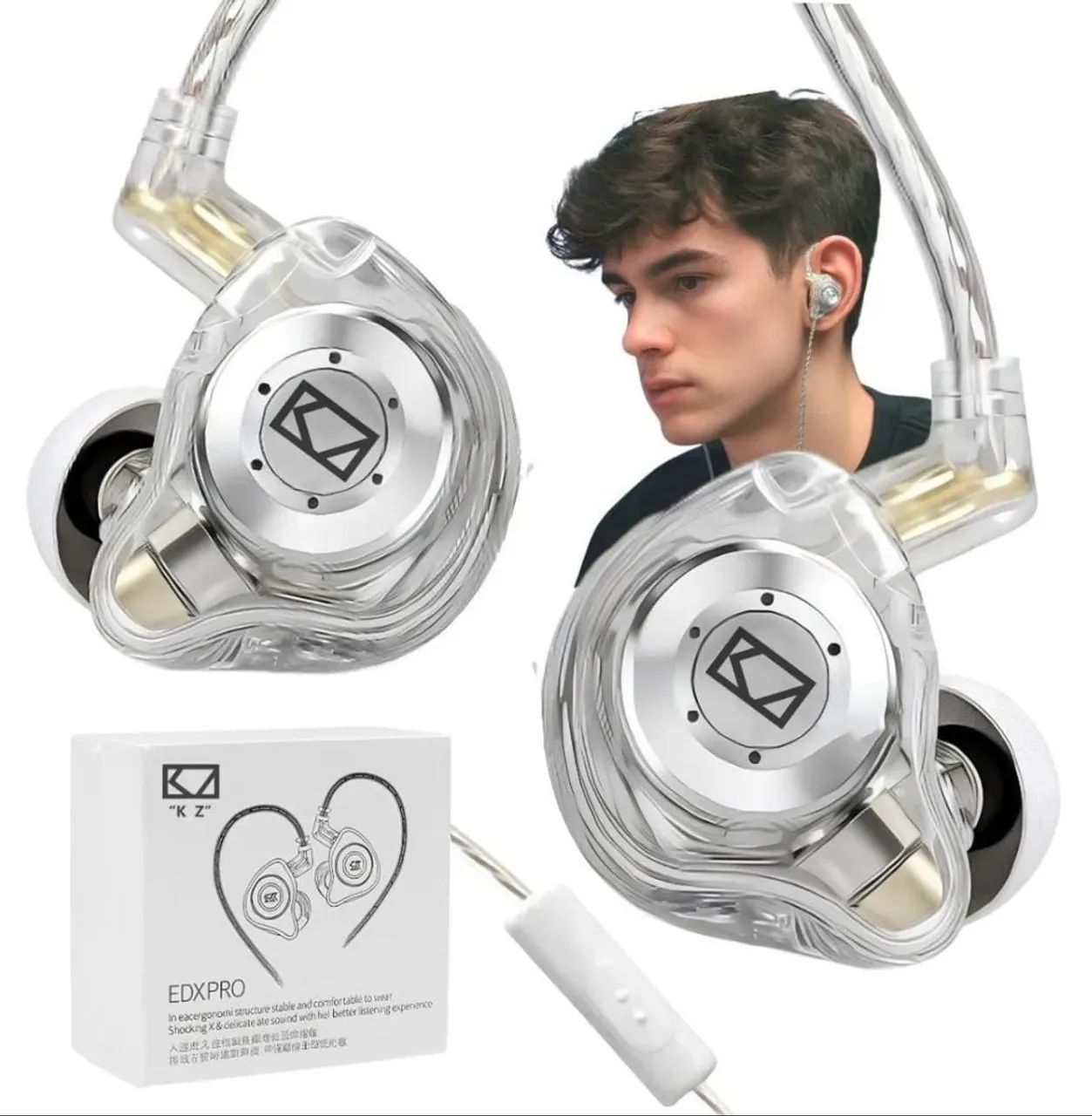 Kz edx pro com microfone para jogos  - Foto 4