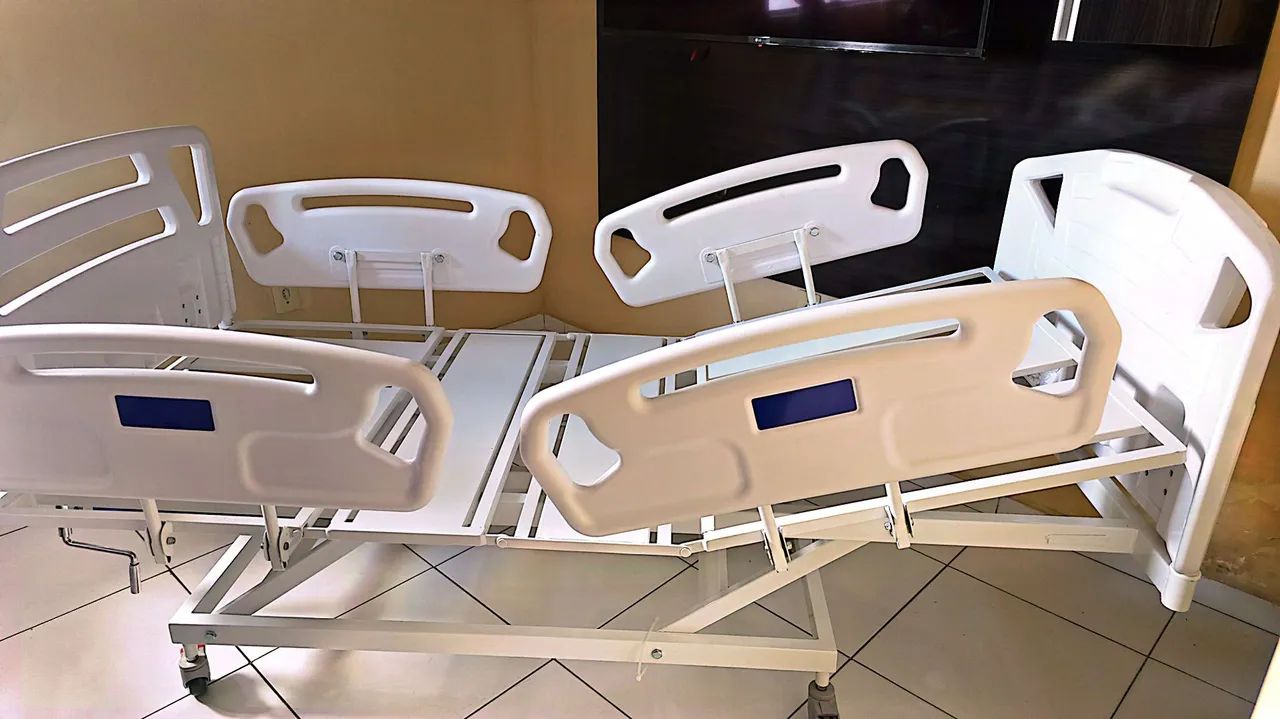 Cama HOSPITALAR Manual 6 posições com elevação de leito + 1 colchão  - Foto 3