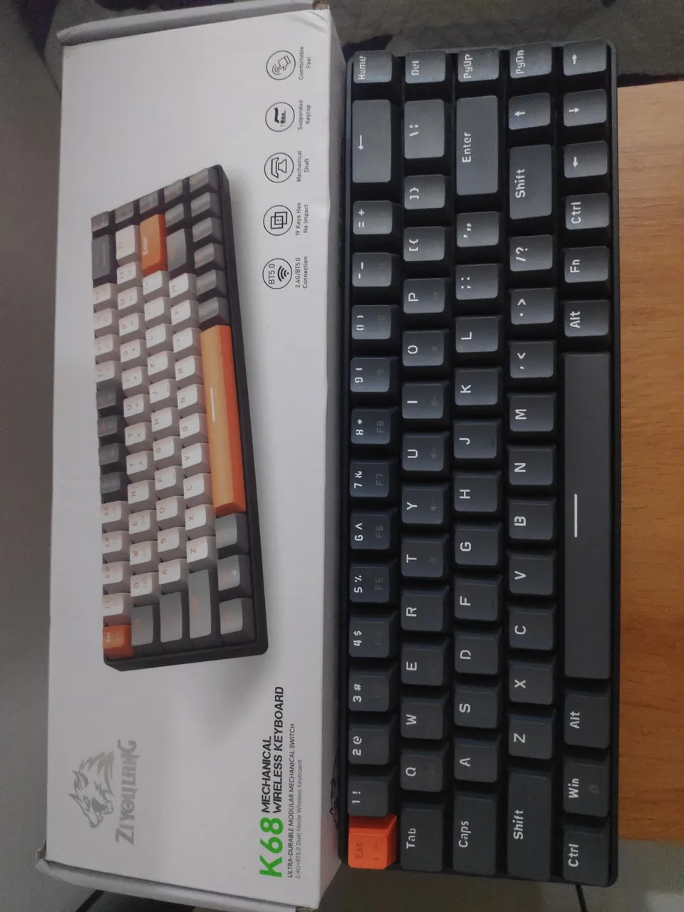 Teclado Mecânico Wireless ZIYOULANG K68