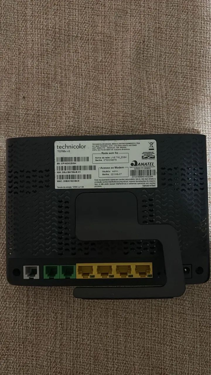 Aparelho Modem Technicolor Modelo -tg788v - V3 - Foto 2