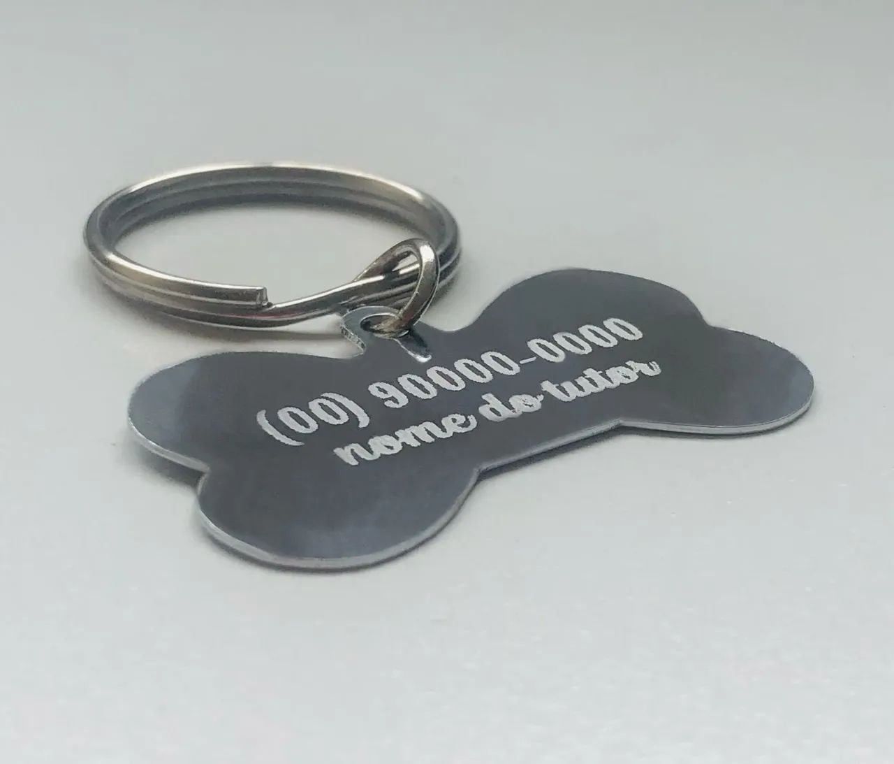 Pingente Osso para Cachorro com Nome e Telefone - Foto 2