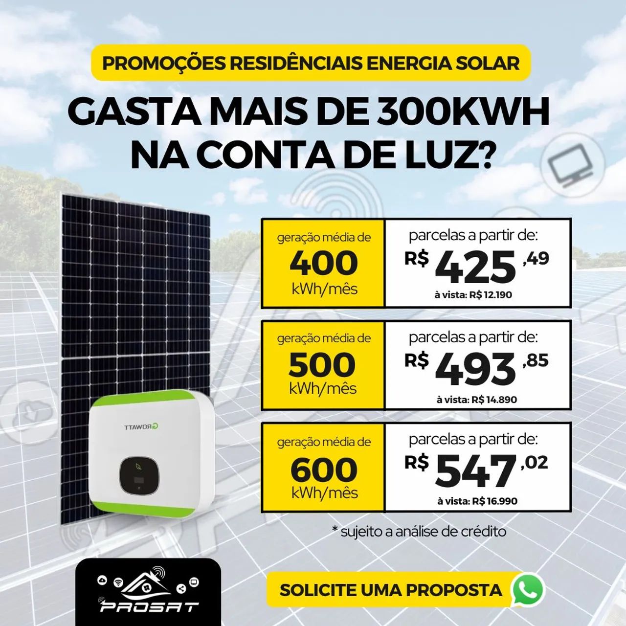 Energia Solar - Economize na conta de luz!