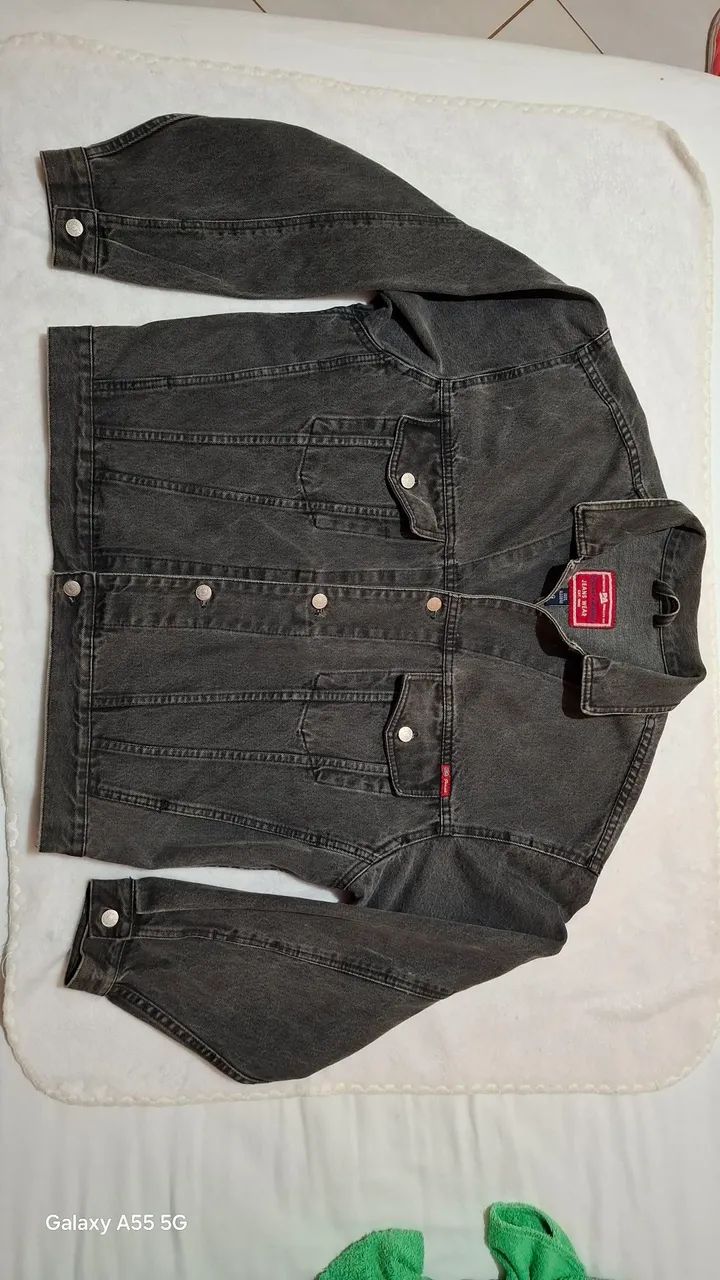 Jaqueta Jeans Masculina - Preta tamanho G