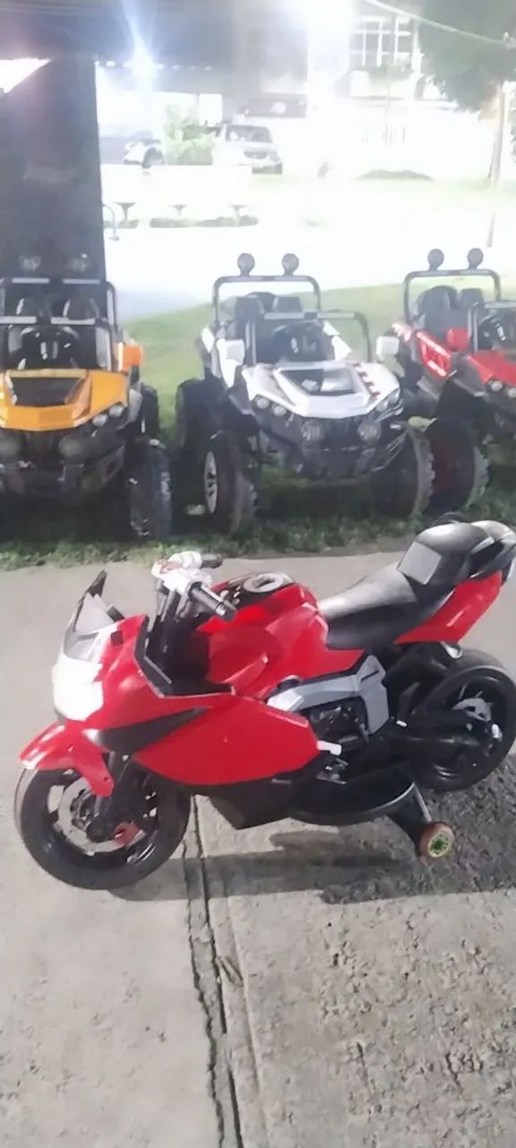 Mini Moto Elétrica Infantil Vermelha - Foto 2