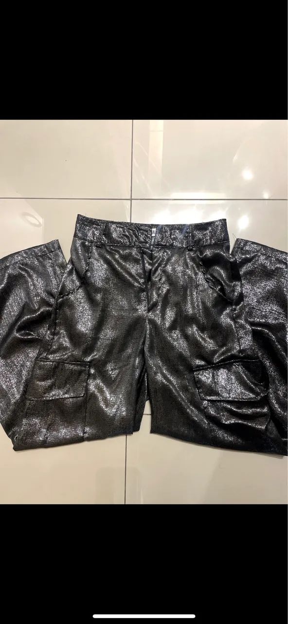 Calça Cargo Brilhosa