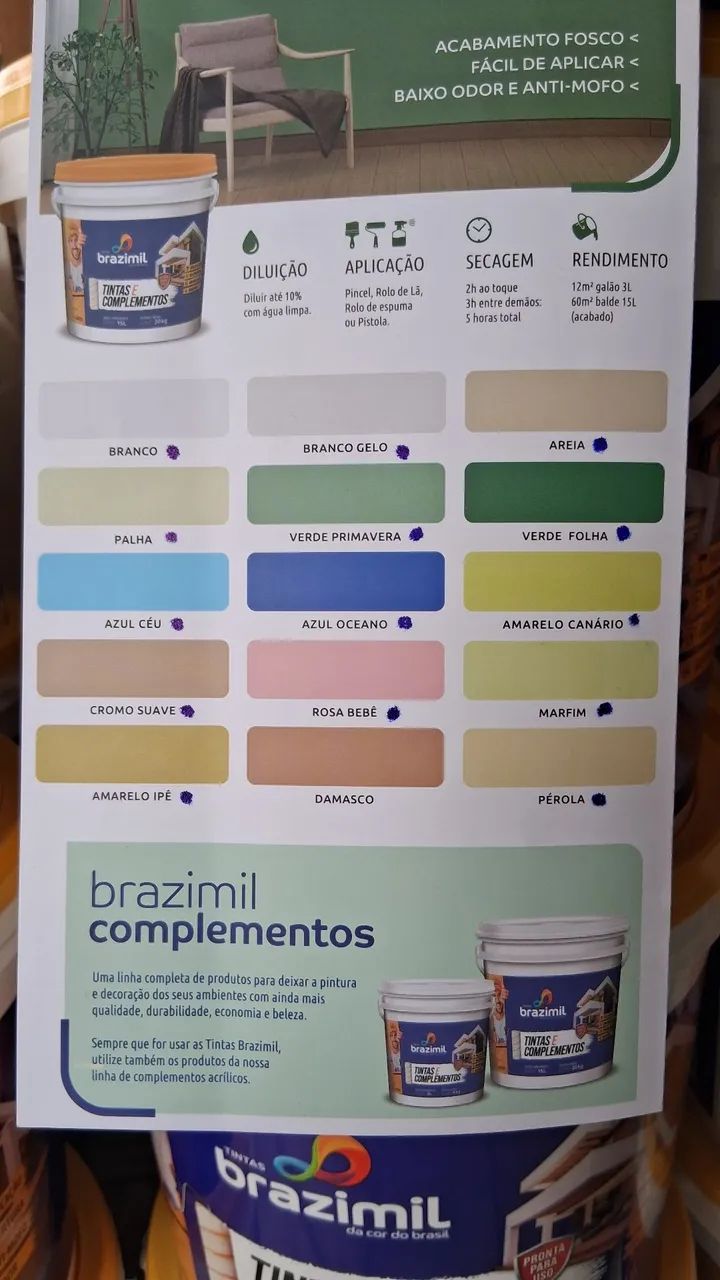 Tinta Brazimil Látex econômica antimofo Fosca 15L somente R$110,00 a vista  - Foto 5