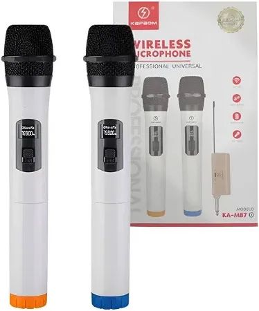 Microfone Duplo Sem Fio Profissional -Kit C/2 -Kapbom Ka-m87 Qualidade Sonora Loja Coimbra - Foto 4