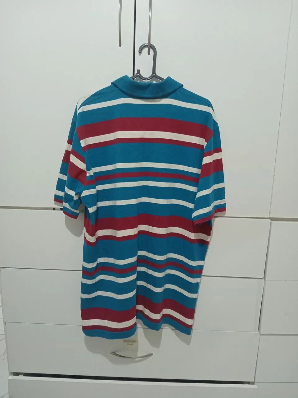 Camiseta Polo Listrada Azul e Vermelha - Foto 2